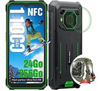 Blackview BV6200 Plus Smartphone Incassable 6.56" 256Go Android 14 11000mAh Vert avec Blackview W60