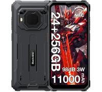 Blackview BV6200 Plus Smartphone Robuste 24Go + 256Go 11000mAh 6.56"" Android 14 16MP Hart-parleur 98dB Double SIM 4G NFC GPS - Noir