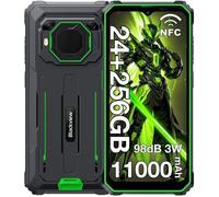 Blackview BV6200 Plus Smartphone Robuste 24Go + 256Go 11000mAh 6.56"" Android 14 16MP Hart-parleur 98dB Double SIM 4G NFC GPS - Vert