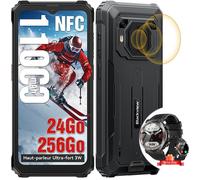 Blackview BV6200 Plus Téléphone portable Incassable 6.56"" 256Go Android 14 11000mAh Noir avec Blackview W50 Pro