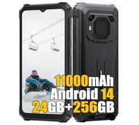 Blackview BV6200 Plus Telephone Portable Incassable, 24Go+256Go/2TB Android 14 Téléphone Débloqué 4G, 11000mAh, 16MP+13MP, 6.56" HD+ Smartphone Incassable Etanche, 4G LTE/GPS/NFC/OTG/FM, Noir