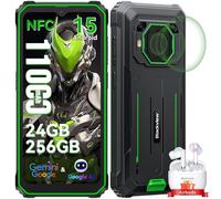 Blackview BV6200 Plus Telephone Portable Incassable 256Go+24Go, Telephone Incassable 11000mAh, Octa-Core, 6.56" HD+ 90Hz, Android15 Smartphone Incassable AI Caméra,NFC/3 Slot/Fingerprint/2Ans Garantie