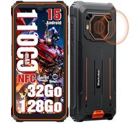 Blackview Smartphone BV6200 Plus - Android 15, 32 Go (8+24) + 128 Go, 11000 mAh, IP68/IP69K, Orange