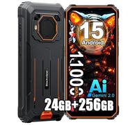 Smartphone Blackview BV6200 Plus 24 Go RAM 256 Go ROM Android 14 Téléphone robuste orange