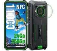 Blackview BV6200 Plus Téléphone portable Incassable 6.56" 24Go+256Go Smartphone Android 14 11000mAh(18W) NFC - Vert