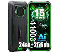 Blackview BV6200 Plus Téléphone portable Incassable 6.56" 24Go+256Go Smartphone Android 14 11000mAh(18W) NFC - Vert Vert