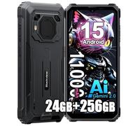 Smartphone Blackview BV6200 Plus 24 Go RAM 256 Go ROM Android 14 Téléphone robuste noir