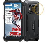 Blackview BV6200 Plus Téléphone portable Incassable 6.56" 24Go+256Go Smartphone Android 14 11000mAh(18W) NFC - Noir