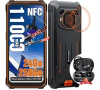 Blackview BV6200 Plus Téléphone portable Incassable 6.56"" 256Go Android 14 11000mAh Orange avec Blackview Airbuds 60
