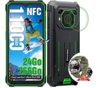 Blackview BV6200 Plus Téléphone portable Incassable 6.56"" 256Go Android 14 11000mAh Vert avec Blackview W50 Pro