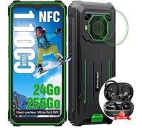 Blackview BV6200 Plus Téléphone portable Incassable 6.56"" 256Go Android 14 11000mAh Vert avec Blackview Airbuds 60