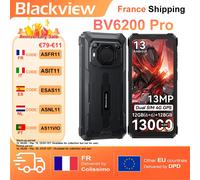 Blackview BV6200 Pro [pas de chargeur UE] Smartphone robuste 12 Go (6 + 6) 128 Go 13 000 mAh 6,56" Android 13, 13 MP, double SIM 4G GPS Orange