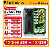 Blackview BV6200 Pro [pas de chargeur UE] Smartphone robuste Android 13 12 Go (6 + 6) 128 Go 13000 mAh 6,56", 13 MP, double SIM 4G GPS Orange
