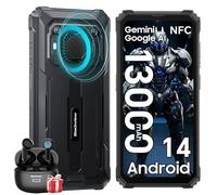 Blackview BV6200Pro Telephone Portable Incassable Android 14, 13000mAh Batterie, 18Go+128Go ROM/TF-2To,13MP+8MP Caméra, 6.56'HD+Smartphone,Smart-K Box Speaker/Face ID/NFC/GPS/OTG/3 Card Slots