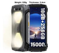 BLACKVIEW BV7300 [chargeur non inclus pour l'UE] Smartphone 18 Go (6 Go physique + 12 Go virtuel) 256 Go 15 000 mAh 45 W 6,67" Android 14 noir