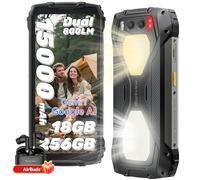 Blackview BV7300 Téléphone Portable Incassable, 15000mAh Téléphone Incassable 538g, 256Go+18Go/TF 2To, 50MP+20MP Vision Nocturne, 700Nits Telephone Android 14, Fingerprint/Double Lampe de Camping/NFC