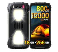 Blackview BV7300 Téléphone Portable Incassable 2025, 18Go+256Go Android 14 Téléphone Débloqué, 15000mAh, 2*800LM Lampe de Camping, 6.67", 50MP Smartphone Incassable Etanche IP68, 4G LTE,NFC,OTG,Noir