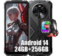 Oscal S80 Téléphone Portable Incassable Android 12 13000mAh 10Go RAM+128Go ROM/SD-1To 12MP+8MP 6.583"" NFC Face ID Dual SIM 4G Orange