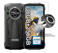 Blackview BV8200 [Exclude chargeur UE] Smartphone robuste, 36 Go(12 Go de RAM + 24 Go de ROM), 256 Go, 6,5" 120 Hz, 50 MP, 8800 mAh, IP68, NFC noir