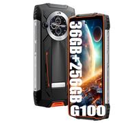 Blackview BV8200 Plus G100 36Go+256Go Telephone Portable Incassable 2025, Android 14 Téléphone Débloqué, 8800mAh, 50MP+32MP, 6.5" FHD+ Smartphone Incassable Etanche, Dual 4G LTE,GPS,NFC,OTG (Orange)