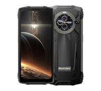 Blackview BV8200 Smartphone d'extérieur, 170 lumens, double écran, Helio G100, 36 + 256 Go, 6,5" 120 Hz FHD+, 50 MP, IP68, Android 14, NFC (noir)