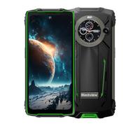 Blackview BV8200 Smartphone d'extérieur, 170 lumens, double écran, Helio G100, 36 + 256 Go, 6,5" 120 Hz FHD+, 50 MP, IP68, Android 14, NFC (vert)