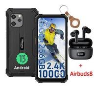 Blackview BV8900 Pro Smartphone Incassable 6,5 16Go+256Go 64MP 10000mAh NFC Noir avec Écouteurs Bluetooth Airbuds8(Noir) Noir