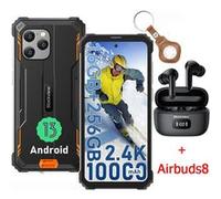 Blackview BV8900 Pro Smartphone Incassable 6,5 16Go+256Go 64MP 10000mAh NFC Orange avec Écouteurs Bluetooth Airbuds8(Noir) Orange