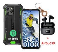 Blackview BV8900 Pro Smartphone Incassable 6,5 16Go+256Go 64MP 10000mAh NFC Vert avec Écouteurs Bluetooth Airbuds8(Noir) Vert