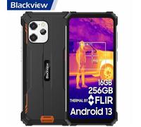 Blackview BV8900 Téléphone Portable Incassable Android 13 6,5"" 16Go+256Go Caméra Thermique 64MP FLIR Amélioré 10380mAh IP68 Orange
