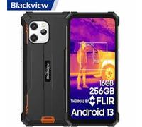 Blackview BV8900 Téléphone Portable Incassable Android 13 6,5 2,4K 16Go+256Go Caméra 64MP FLIR Amélioré 10380mAh NFC GPS - Orange Orange