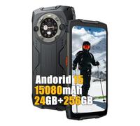 Blackview BV9300 Pro 24Go+256Go Telephone Portable Incassable 2025, Double Écran 6.7" FDH+, MTK G99 Android 15 Téléphone Débloqué 4G, 15080mAh Smartphone Incassable Etanche IP68, NFC,OTG,GPS,FM, Noir