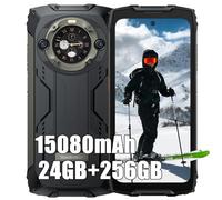 Blackview BV9300 Pro 24Go+256Go Telephone Portable Incassable 2024, Double Écran 6.7" FDH+, MTK G99 Android 13 Téléphone Débloqué 4G, 15080mAh Smartphone Incassable Etanche IP68, NFC,OTG,GPS, Noir