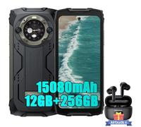 Blackview BV9300 Pro Smartphone Incassable 24Go+256Go Android 13 15080mAh 64MP 6.7"" Noir avec Écouteur Bluetooth Airbuds 8(Blanc)