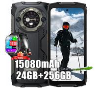 Blackview BV9300 Pro Smartphone Incassable 6.7"" 24Go+256Go 15080mAh 33W 64MP NFC Noir avec Smartwatch Blackview W60