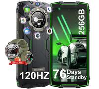 Blackview BV9300 Pro Téléphone Portable Incassable 6.7"" 16Go+256Go 15080mAh 33W 64MP NFC Vert avec Smartwatch Blackview W50 Pro