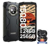 Blackview BV9300 Pro Smartphone Incassable Double Écran 6.7" 24Go+256Go 15080mAh Noir avec Airbuds 60(Noir)