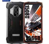Téléphone Portable Incassable Blackview BV5300 Plus 6,1" 16Go+128Go Android 13 Orange avec Smartwatch Blackview R30(Noir)