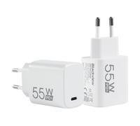 Blackview Chargeur GaN Rapide 55W avec PD 3.0 - Adaptateur Secteur USB-A Compact pour iPhone 15/14, Samsung Galaxy, MacBook, iPad - Charge Rapide Sécurisée (100-240V, Double Port, Certifié CE)