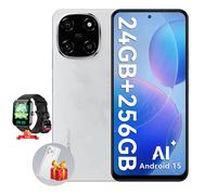 Blackview COLOR 6 Téléphone Débloqué 24Go+256Go/2To 6.67"" 50MP+13MP 5000mAh Android 15,Dual SIM-Blanc avec R50 montre intelligente