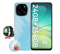 Blackview COLOR 6 Téléphone Débloqué 24Go+256Go/2To 6.67"" 50MP+13MP 5000mAh Android 15,Dual SIM-Bleu avec R50 montre intelligente