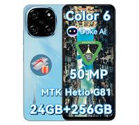Blackview Color 6 téléphone portable 24GB+256GB/2TBTF, Octa Core,Super PD 50MP Doke AI album photo,Android 15 smartphone sans contrat, 6.67",5000mAh,18W,Dual SIM