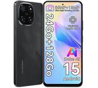 Blackview COLOR 6 Téléphone Portable Débloqué 24Go+256Go/2To 6.67"" 50MP+13MP 5000mAh Android 15,Dual SIM 4G,GPS - Noir