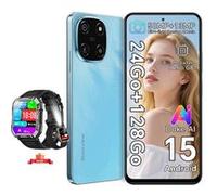 Blackview Color 6 Téléphones mobiles, 24Go(8 + 16)+128Go/2To, 5000mAh/18W, Dual SIM, Android 15, 5G, Bleu - Blackview W60 Noir Bleu