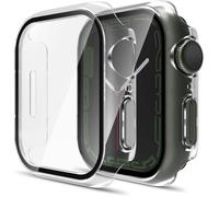 Blackview Coque Protection Compatible avec Apple Watch S8 S7 41mm HD Clear Case de Protection en Verre Trempé Intégré Transparent