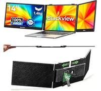 Blackview DCM5 Double Ecran PC Portable 14" FHD 1080P IPS Certifié TÜV Multi Triple Ecran PC Extension Ecran pour 13-17,3" Ordinateur Portable Compatible avec Mac, Windows, Chrome, Android