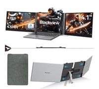 Blackview DCM6 Triple Ecran Pc Portable Ultra-Fin,14 "FHD 1080P IPS Moniteur pour Ordinateur Portable Certifié TÜV- Plug & Play sans Pilote,13"-17.3" Compatible avec Mac, Windows,Chrome, Switch,PS45