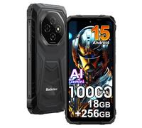 Blackview Fort 1 (18+256Go) Téléphone Portable Incassable 2025, Android 15 Téléphone Débloqué 4G,10000mAh,16MP Caméra AI, 6.56" HD+ 90Hz Smartphone Incassable Etanche, GPS,NFC,OTG,Gemini AI 2.0, Noir