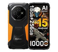 Blackview Fort 1 18Go+256Go AI Telephone Portable Incassable, 10000mAh, Téléphone Débloqué, 16MP+8MP, 6.56" HD+ Smartphone Incassable Etanche, Dual 4G LTE/GPS/NFC/OTG Phones (Orange)