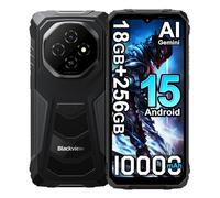 Blackview Fort 1 18Go+256Go AI Telephone Portable Incassable Android, 10000mAh, Téléphone Débloqué, 16MP+8MP, 6.56" HD+ Smartphone Incassable Etanche, Dual 4G LTE/GPS/NFC/OTG Phones (Noir)